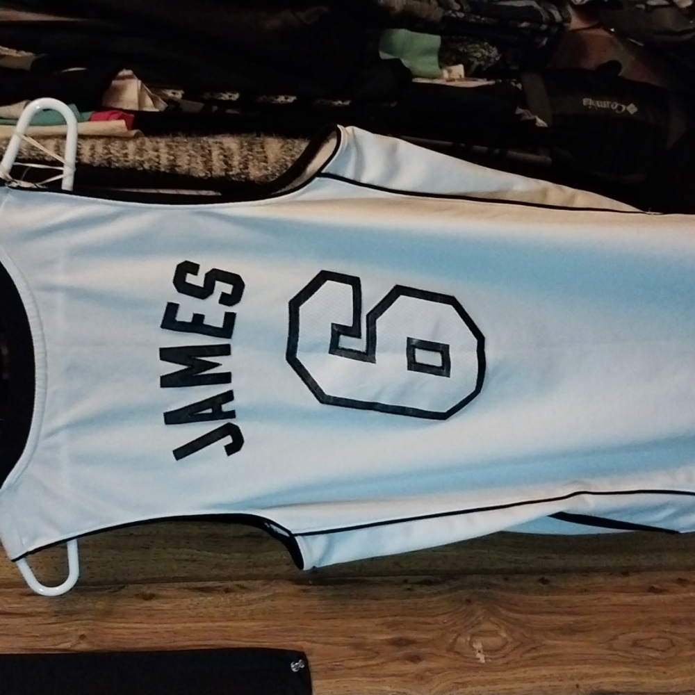 LeBron James WHITE ON WHITE Miami Heat Jersey